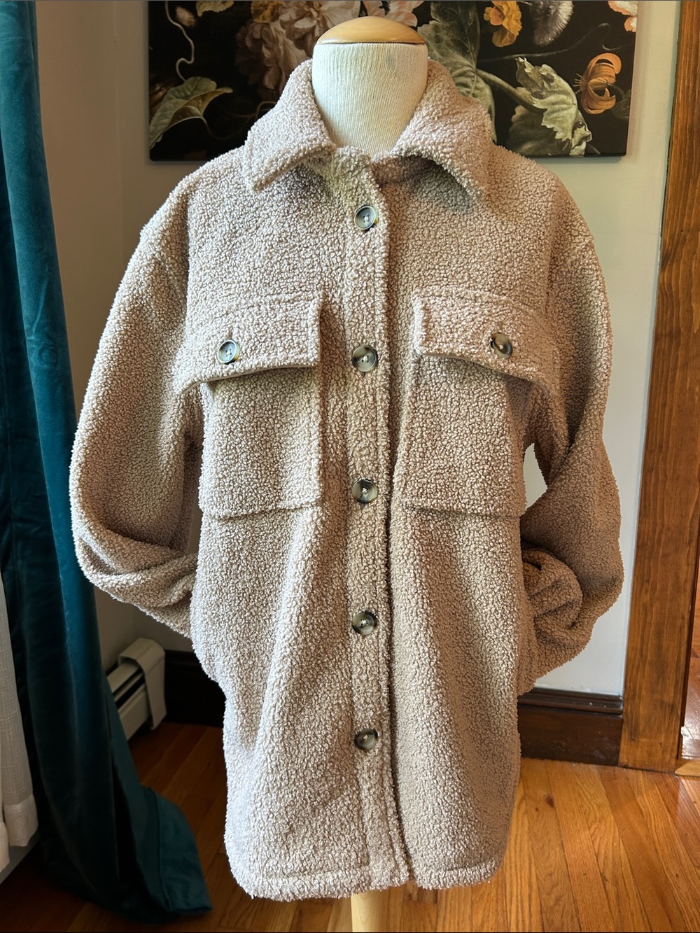 Abercrombie & Fitch Women’s Teddy Sherpa Button-Front Jacket